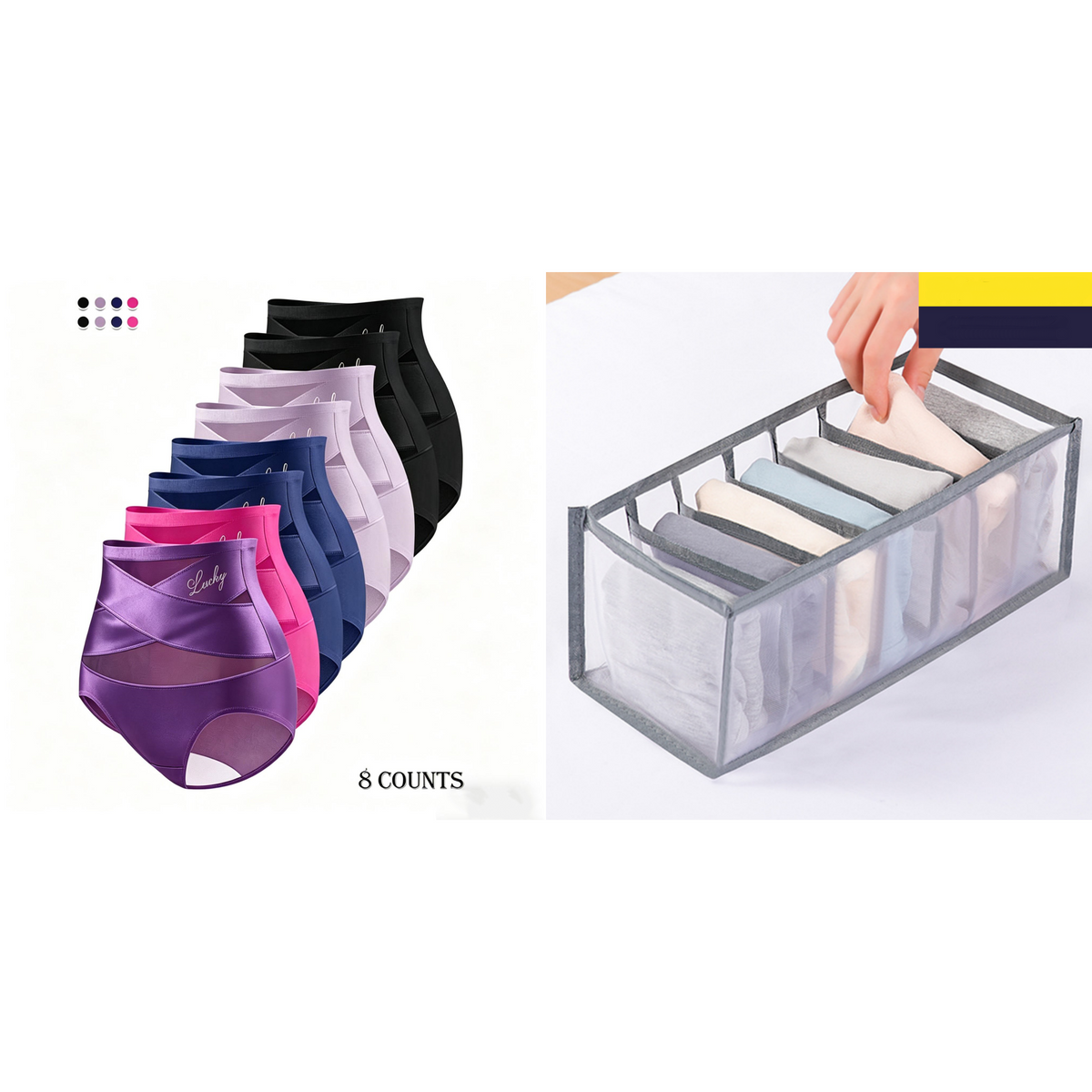 🌸Last Day-Buy 1 Get 3 Packs✨Plus-Size High-Waist Cross Tummy Control Panties