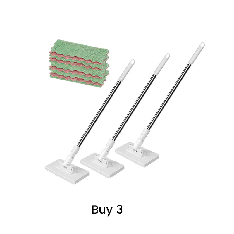🔥Hot Sale 50% OFF🔥Flat Mop with Stainless Steel Handle, come with Reusable Washable Mop Cloths🏆
