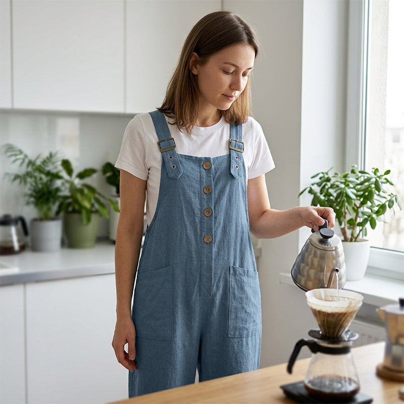 💐New arrival 50% OFF!👖 Women's Casual Button-Front Overalls🌿
