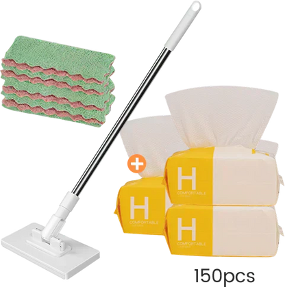 🔥Hot Sale 50% OFF🔥Flat Mop with Stainless Steel Handle, come with Reusable Washable Mop Cloths🏆