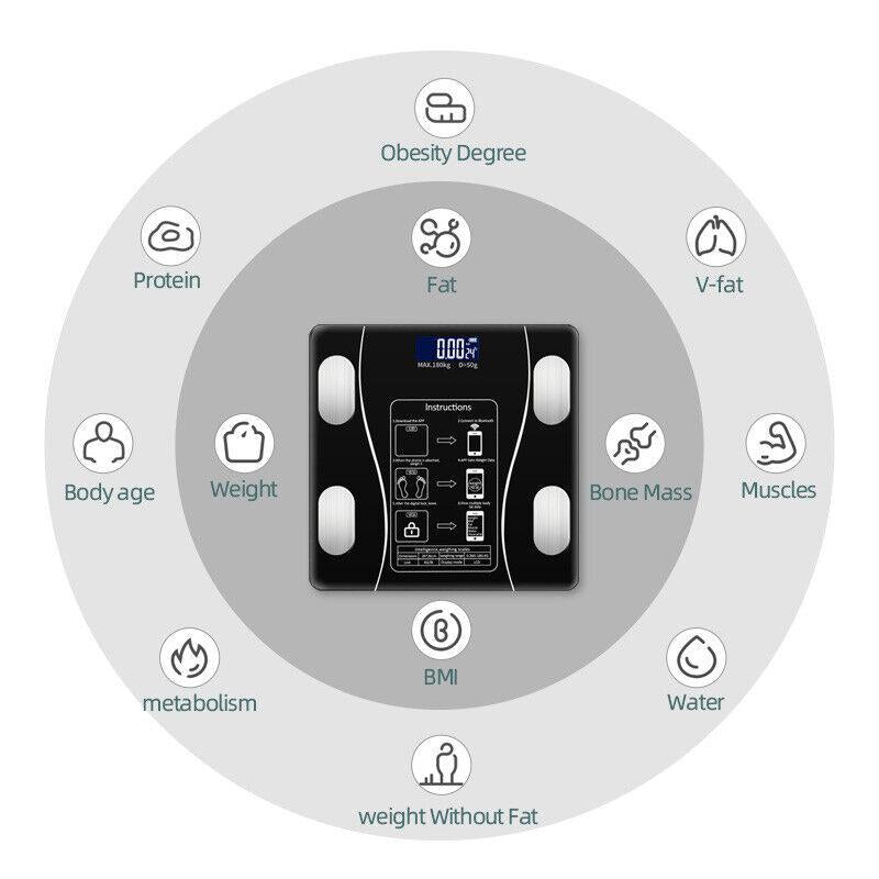 ⏳LAST DAY SALE 60% OFF🔥Smart BMI Digital Wireless Weight Scales with LCD Display