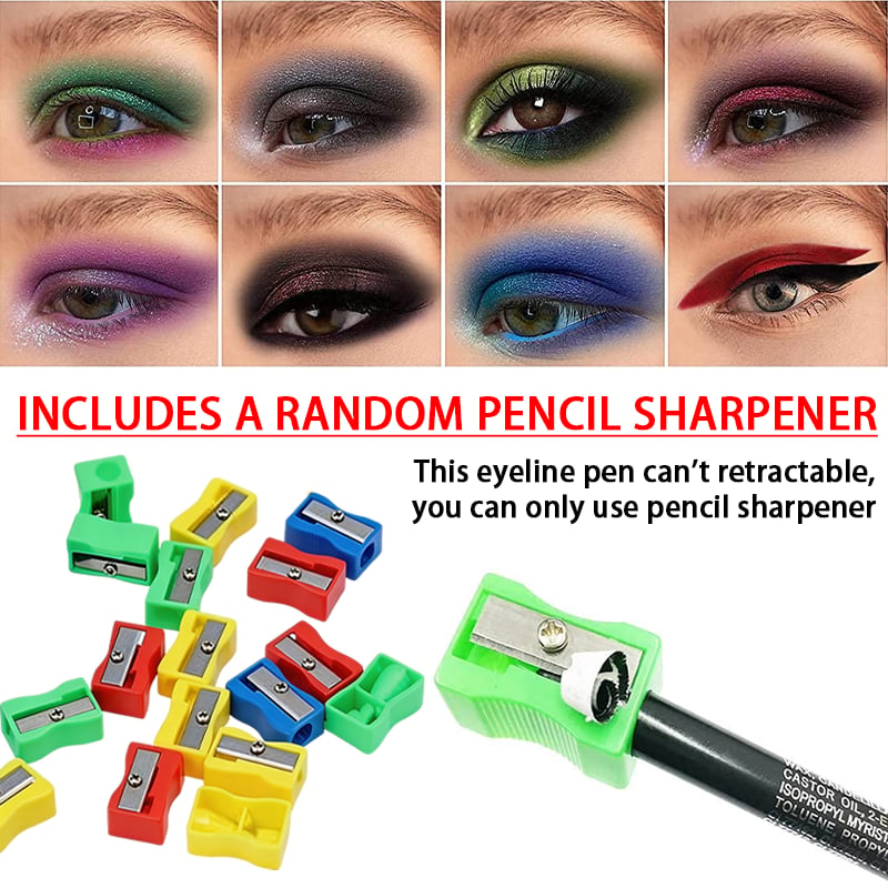 🔥LAST DAY SALE ONLY ￡9.99!!💧14-Pack Waterproof Colored Gel Eyeliner Pencil – Metallic & Shimmer Finishes, Smudge-Proof（Pencil sharpener color is random）