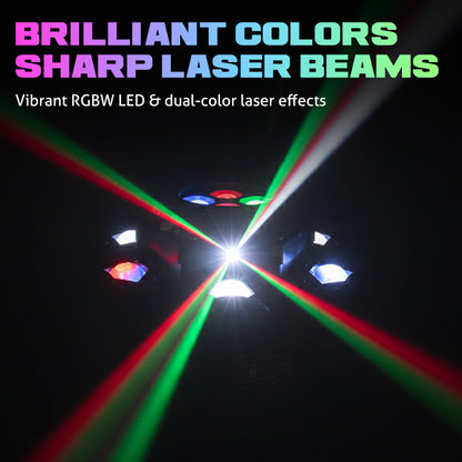💡✨ Multi-Beam LED Atmosphere Light – Dynamic Color Changing, Remote Control & Easy Installation for Home/Party 🎉📦