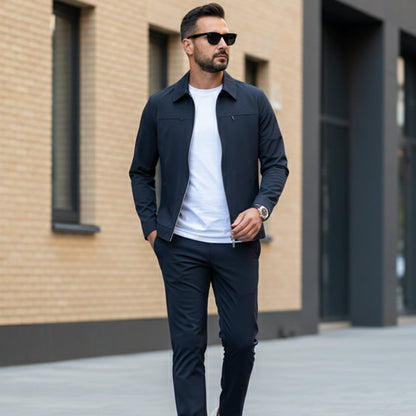 ✈️Free Shipping✈️Men’s Casual Solid Color 2-Piece Set – Jacket & Pants