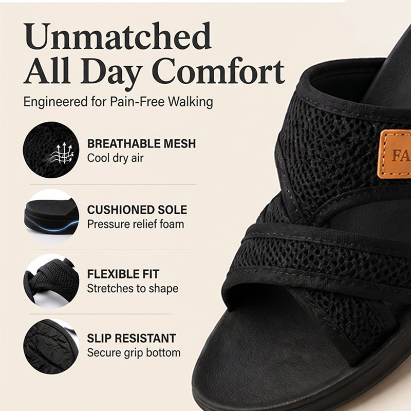 Wide Feet Comfortable Open Toe Flat Sandals