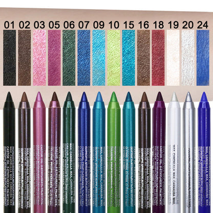 🔥LAST DAY SALE ONLY ￡9.99!!💧14-Pack Waterproof Colored Gel Eyeliner Pencil – Metallic & Shimmer Finishes, Smudge-Proof（Pencil sharpener color is random）