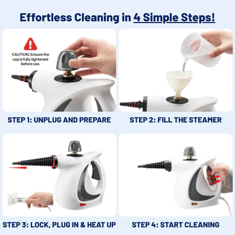 ⏳LAST DAY SALE 59% OFF!!🔥Pressurized Handheld Multi-Surface Natural Steam Cleaner with 12 pcs Accessories
