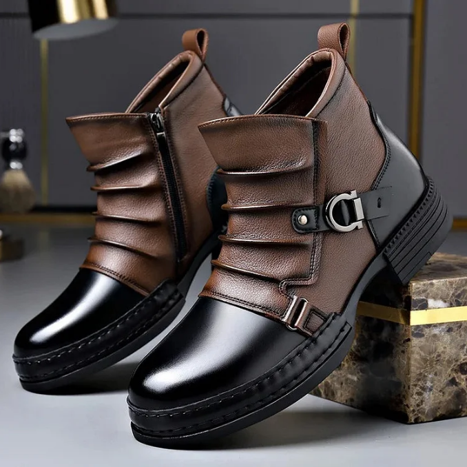 👢 60% OFF NOW! ⏰ Men‘s Genuine Leather Ankle Boots – Durable, Stylish & All-Day Comfort for Casual & Work 🔧