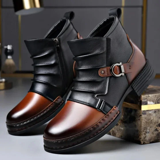 👢 60% OFF NOW! ⏰ Men‘s Genuine Leather Ankle Boots – Durable, Stylish & All-Day Comfort for Casual & Work 🔧