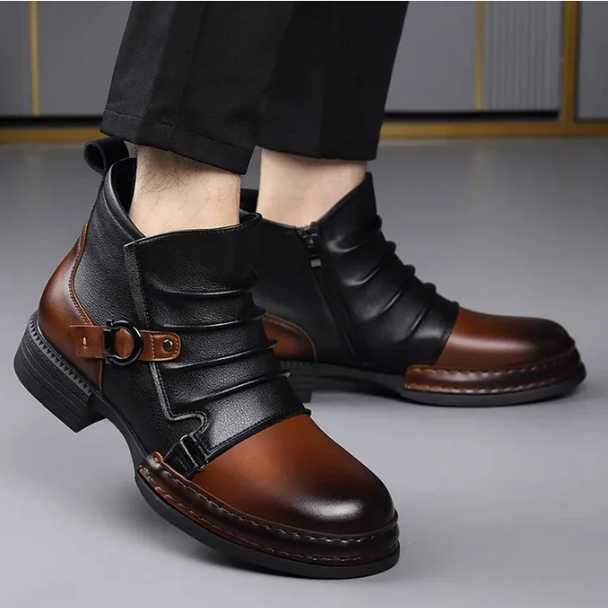 👢 60% OFF NOW! ⏰ Men‘s Genuine Leather Ankle Boots – Durable, Stylish & All-Day Comfort for Casual & Work 🔧