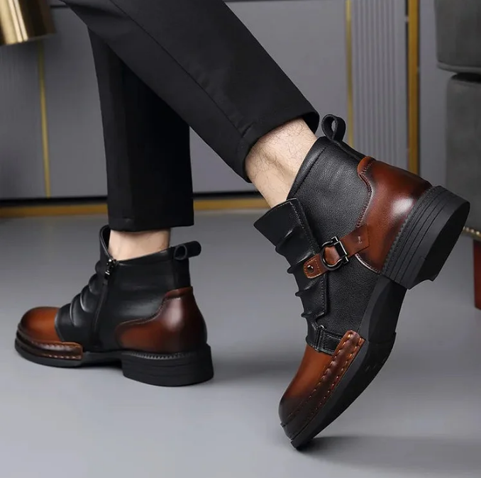 👢 60% OFF NOW! ⏰ Men‘s Genuine Leather Ankle Boots – Durable, Stylish & All-Day Comfort for Casual & Work 🔧