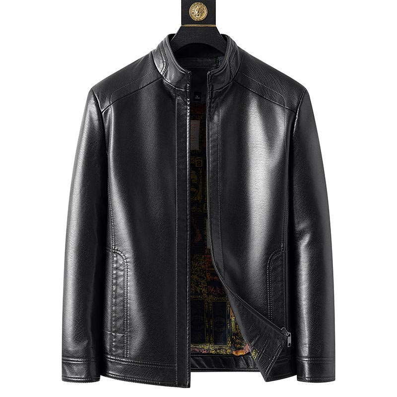 🧥 60% OFF NOW! ❄️ Men's Warm Plush Lining Leather Jacket - Windproof & Stylish, Perfect for Cold Weather Outings ✨