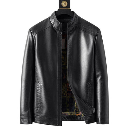 🧥 60% OFF NOW! ❄️ Men's Warm Plush Lining Leather Jacket - Windproof & Stylish, Perfect for Cold Weather Outings ✨