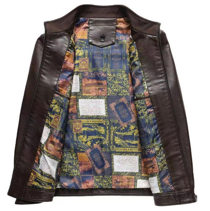 🧥 60% OFF NOW! ❄️ Men's Warm Plush Lining Leather Jacket - Windproof & Stylish, Perfect for Cold Weather Outings ✨