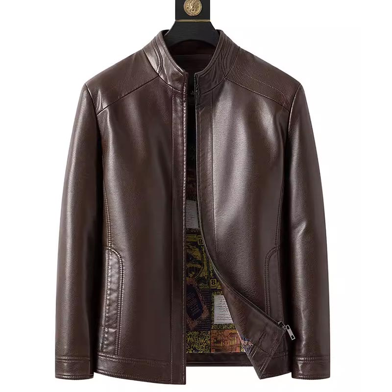 🧥 60% OFF NOW! ❄️ Men's Warm Plush Lining Leather Jacket - Windproof & Stylish, Perfect for Cold Weather Outings ✨