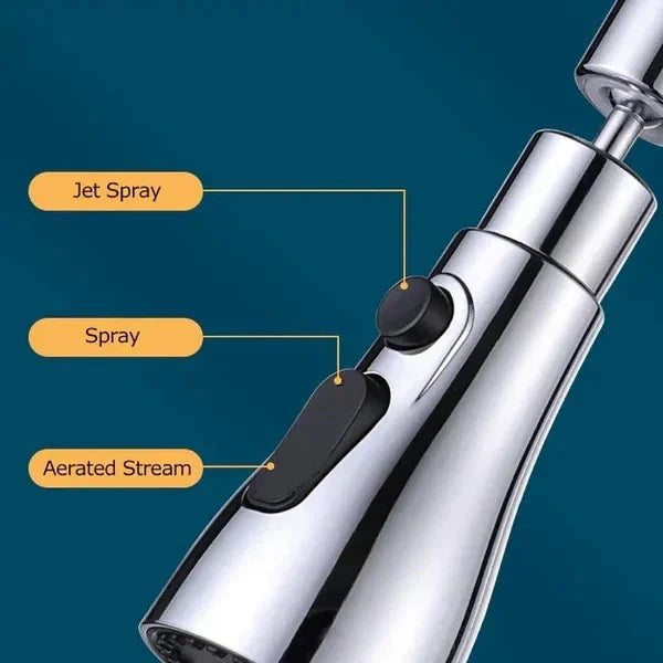 🔥Last Day £10.99!!⚡50K+ SOLD!🏠720° Rotatable 3 Function Kitchen Faucet Spray Head