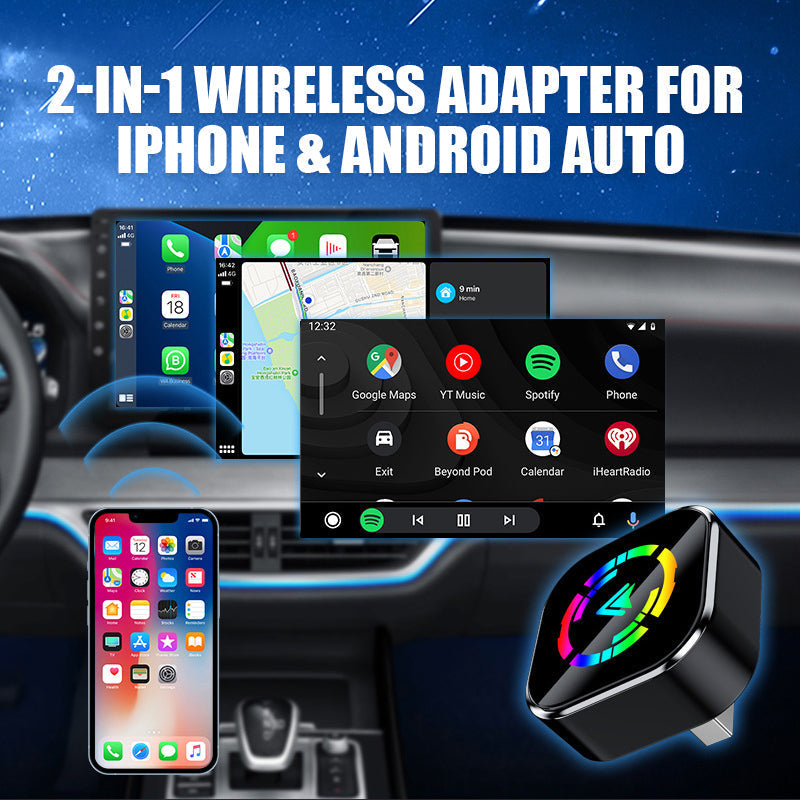 📢📢50% OFF!🔥2-in-1 Wireless Adapter for iPhone & Android Auto