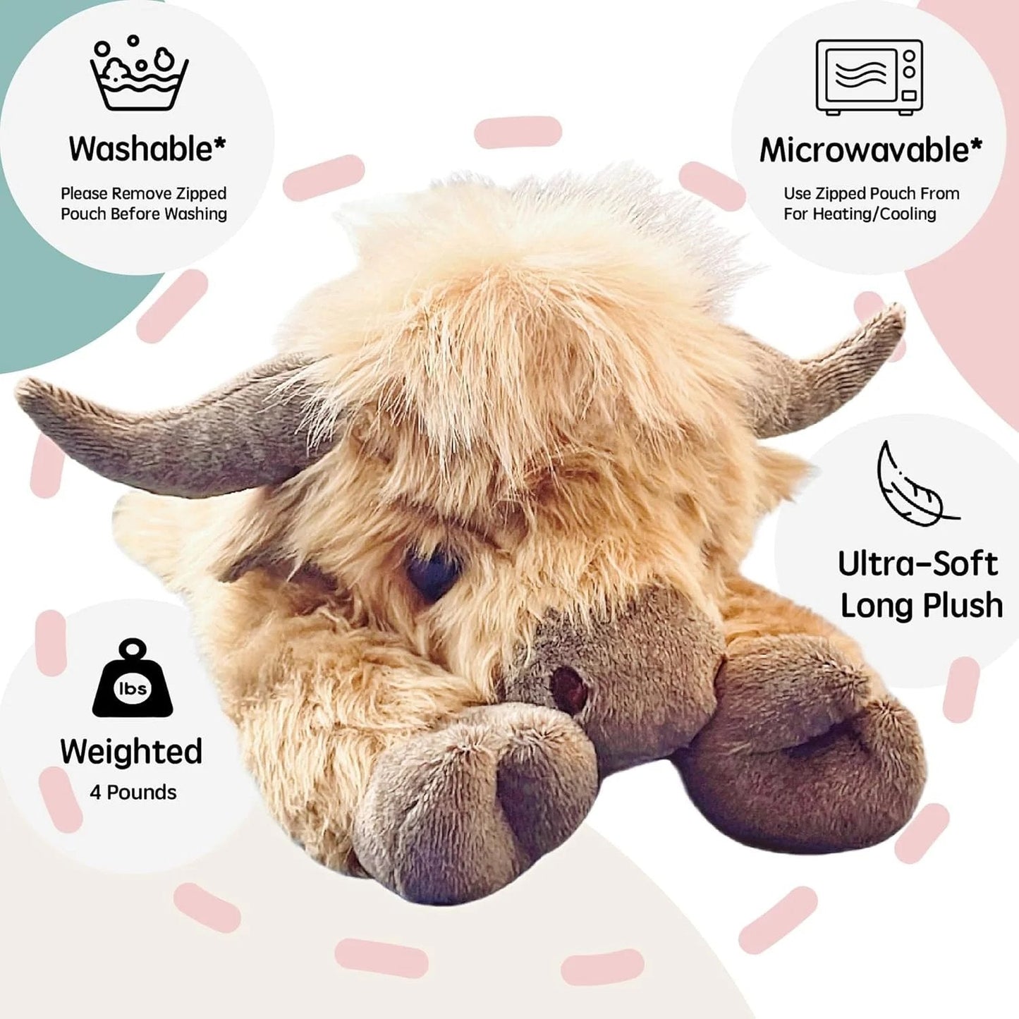 ✨Hot Sale- 50%OFF ✨ Cute Cartoon Highland Cow Cuddly Toy