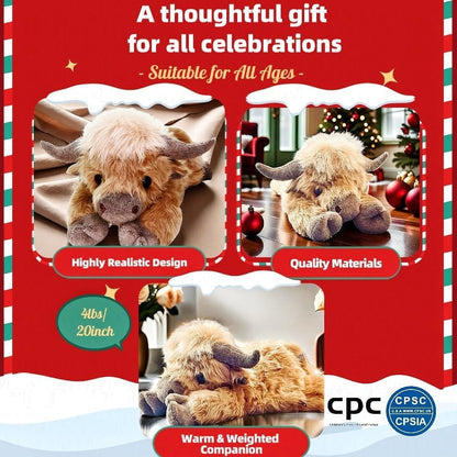 ✨Hot Sale- 50%OFF ✨ Cute Cartoon Highland Cow Cuddly Toy