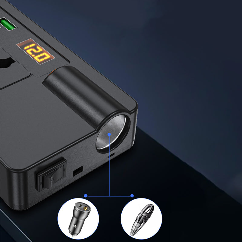 ⚡🔋Portable Car Inverter 12V/24V to 220V with Digital Display