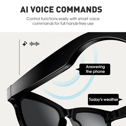 AI smart glasses with ChatGPT, 8 MP camera and HD 1200P 4K video recording, real-time translation in over 160 languages, Bluetooth 5.4, HiFi audio and music control, smart sunglasses with video recording for on the go