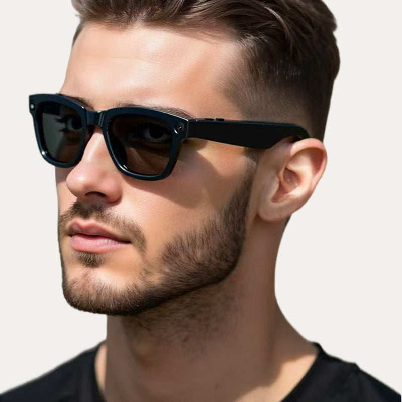 AI smart glasses with ChatGPT, 8 MP camera and HD 1200P 4K video recording, real-time translation in over 160 languages, Bluetooth 5.4, HiFi audio and music control, smart sunglasses with video recording for on the go