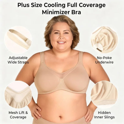 🏆 Last Day Special Price £9.99! 💐Women's Elegant Sheer Full Coverage Plus Size Bra