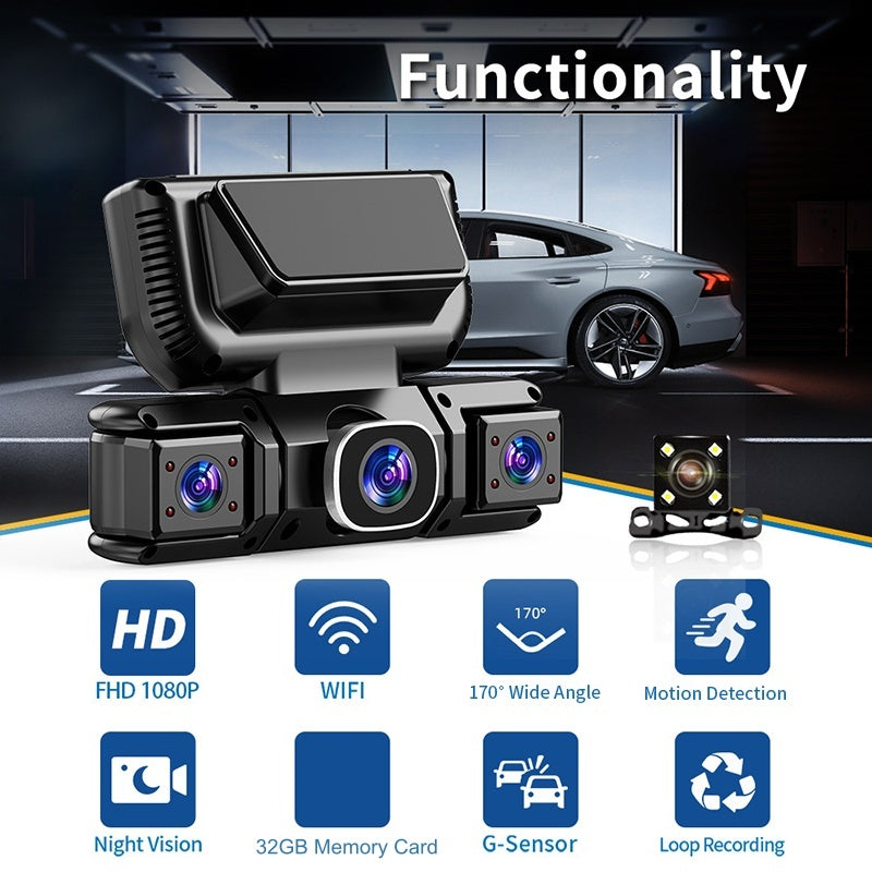 🔥HOT SALE NOW🚗 360° all-around protection—drive with confidence, worry-free recording! ✨4-Channel 360° Dash Cam