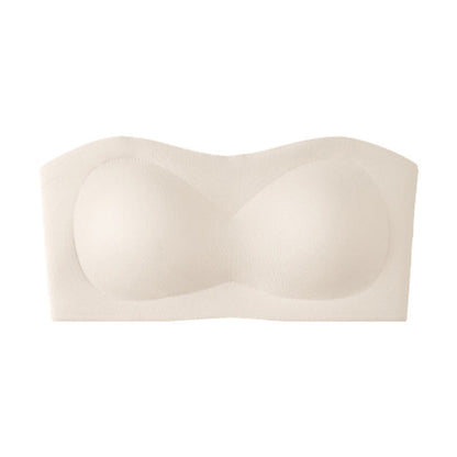 ⛱️Special Price ￡9.99!!💞Womens Strapless Bras Push Up Bandeau Bra Non Slip Wireless Supportive Padded Bras Seamless Comfortable Tube Jelly Bra