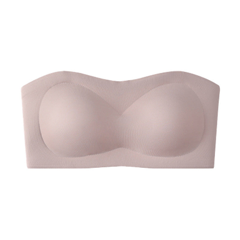 ⛱️Special Price ￡9.99!!💞Womens Strapless Bras Push Up Bandeau Bra Non Slip Wireless Supportive Padded Bras Seamless Comfortable Tube Jelly Bra