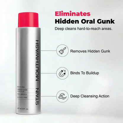 🥳2026 HOT SALE🥳😁 50% OFF! ✨Stain‑Removing Whitening Mouthwash – Lifts coffee & tea stains, alcohol‑free. Instant gunk binding, long‑lasting minty fresh. Gentle enough for daily use. 🦷💙